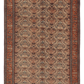 Vintage Kayseri Turkish Area Rug 6x9 ft — Beige & Red maximalist