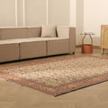 Vintage Kayseri Turkish Area Rug 6x9 ft — Beige & Red maximalist