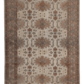 Vintage Isparta Turkish Area Rug 6x9 ft — Beige & Brown Floral (No. 40391)