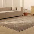 Vintage Isparta Turkish Area Rug 6x9 ft — Beige & Brown Floral (No. 40391)