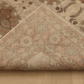 Vintage Isparta Turkish Area Rug 6x9 ft — Beige & Brown Floral (No. 40391)