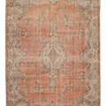Vintage Isparta Turkish Area Rug 6x10 ft — Orange & Beige Floral (No. 40394)