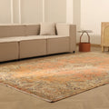 Vintage Isparta Turkish Area Rug 6x10 ft — Orange & Beige Floral (No. 40394)