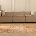 Vintage Isparta Turkish Area Rug 6x10 ft — Orange & Beige Floral (No. 40394)