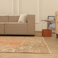 Vintage Isparta Turkish Area Rug 6x10 ft — Orange & Beige Floral (No. 40394)