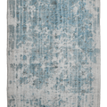 Vintage Manisa Turkish Area Rug 6x9 ft — Blue & Gray Distressed (No. 40395)