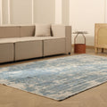 Vintage Manisa Turkish Area Rug 6x9 ft — Blue & Gray Distressed (No. 40395)