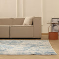 Vintage Manisa Turkish Area Rug 6x9 ft — Blue & Gray Distressed (No. 40395)