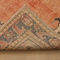 Vintage Isparta Turkish Area Rug 6x9 ft — Red & Gray Floral