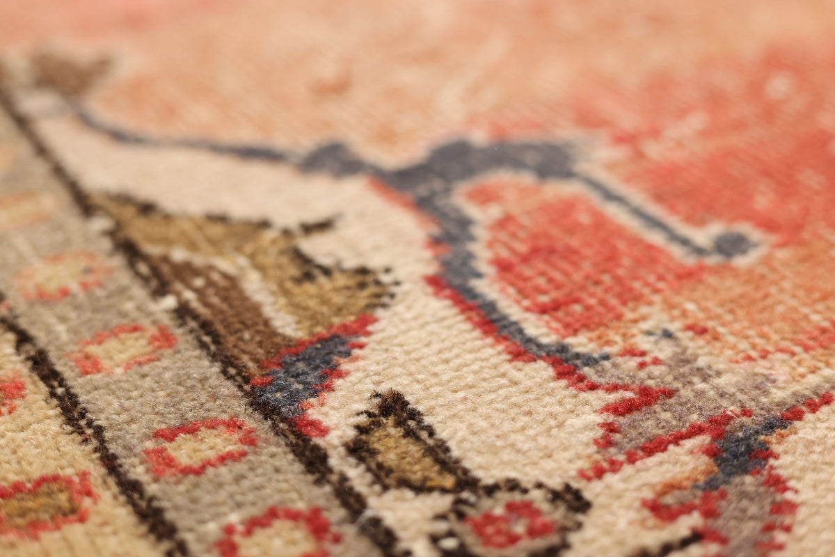 Vintage Isparta Turkish Area Rug 6x9 ft — Red & Gray Floral