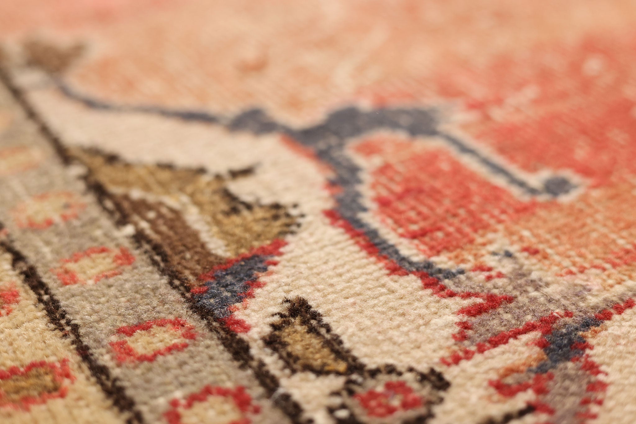 Vintage Isparta Turkish Area Rug 6x9 ft — Red & Gray Floral