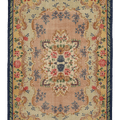 Vintage Isparta Turkish Area Rug 6x9 ft — Beige & Pink Floral (No. 40402)