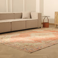 Vintage Manisa Turkish Area Rug 6x9 ft — Red & Beige Distressed (No. 40406)