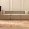 Vintage Manisa Turkish Area Rug 6x9 ft — Red & Beige Distressed (No. 40406)