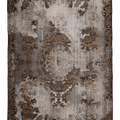 Vintage Isparta Turkish Area Rug 5x9 ft — Gray & Brown Distressed (No. 40409)