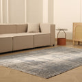 Vintage Manisa Turkish Area Rug 5x8 ft — Gray & Blue Distressed (No. 40410)