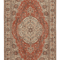 Vintage Isparta Turkish Area Rug 5x8 ft — Red & Beige Floral (No. 40413)