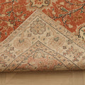 Vintage Isparta Turkish Area Rug 5x8 ft — Red & Beige Floral (No. 40413)