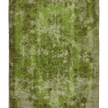 Vintage Isparta Turkish Area Rug 5x8 ft — Green & Brown Overdyed