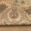 Vintage Isparta Turkish Area Rug 5x9 ft — Beige & Gray Floral