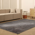 Vintage Isparta Turkish Area Rug 5x9 ft — Gray Overdyed (No. 40419)
