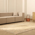 Vintage Manisa Turkish Area Rug 6x8 ft — Beige & Brown Floral (No. 40421)