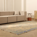 Vintage Manisa Turkish Area Rug 5x9 ft — Beige & Blue Floral (No. 40424)