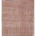 Vintage Isparta Turkish Area Rug 6x9 ft — Pink & Brown Geometric