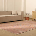 Vintage Isparta Turkish Area Rug 6x9 ft — Pink & Brown Geometric