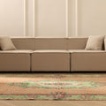 Vintage Isparta Turkish Area Rug 6x9 ft — Brown & Green Floral