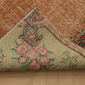 Vintage Isparta Turkish Area Rug 6x9 ft — Brown & Green Floral