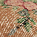 Vintage Isparta Turkish Area Rug 6x9 ft — Brown & Green Floral
