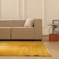 Vintage Manisa Turkish Area Rug 5x9 ft — Orange Distressed