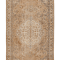 Vintage Isparta Turkish Area Rug 5x9 ft — Beige & Brown Floral (No. 40445)