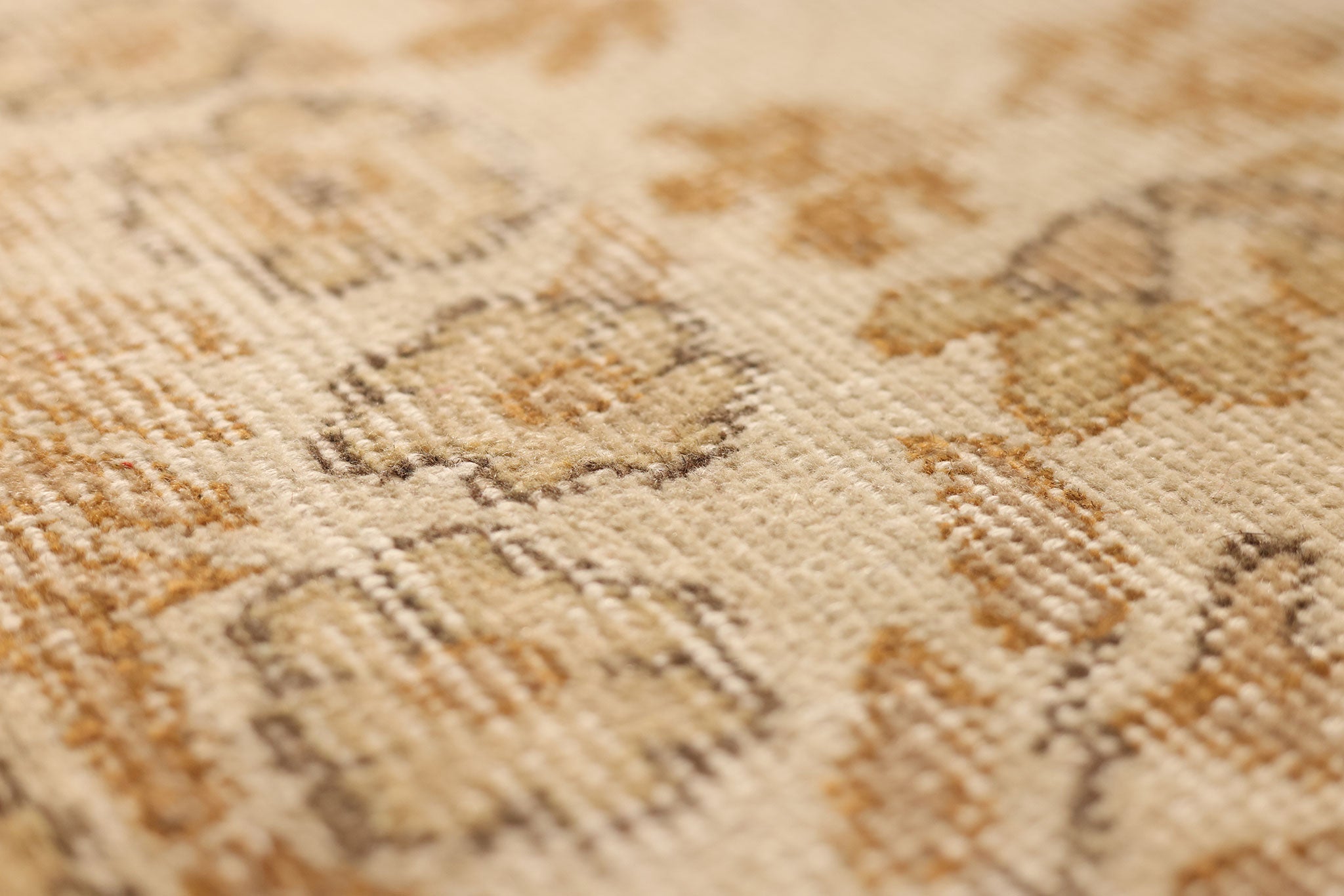 Vintage Isparta Turkish Area Rug 5x9 ft — Beige & Brown Floral (No. 40445)