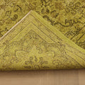 Vintage Isparta Turkish Area Rug 5x8 ft — Green & Yellow Overdyed