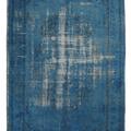 Vintage Manisa Turkish Area Rug 5x9 ft — Blue Overdyed