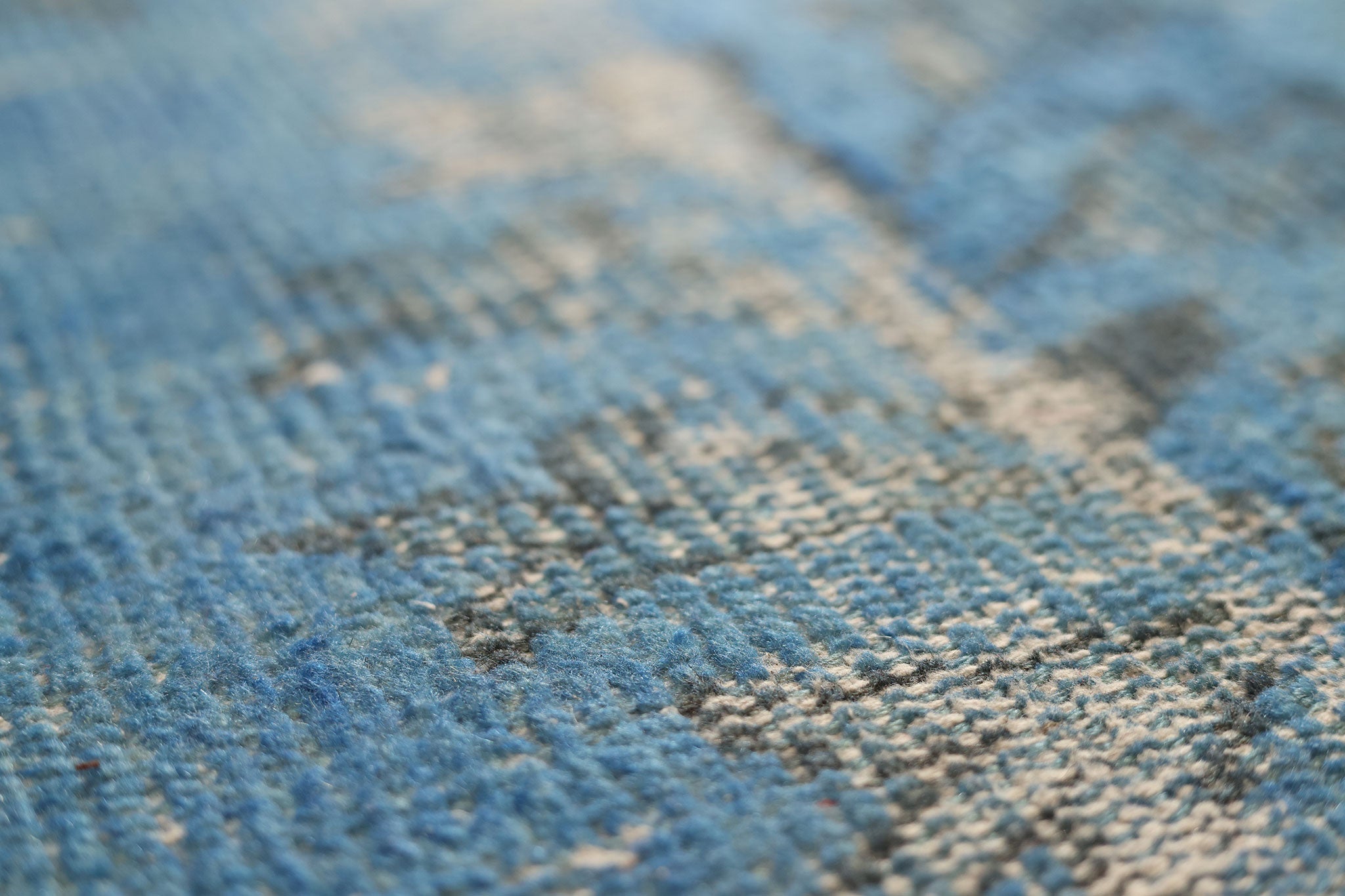 Vintage Manisa Turkish Area Rug 5x9 ft — Blue Overdyed