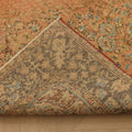 Vintage Isparta Turkish Area Rug 6x9 ft — Orange & Blue Floral