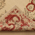 Vintage Isparta Turkish Area Rug 5x9 ft — Beige & Red Floral
