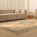 Vintage Isparta Turkish Area Rug 6x10 ft — Orange & Blue Floral
