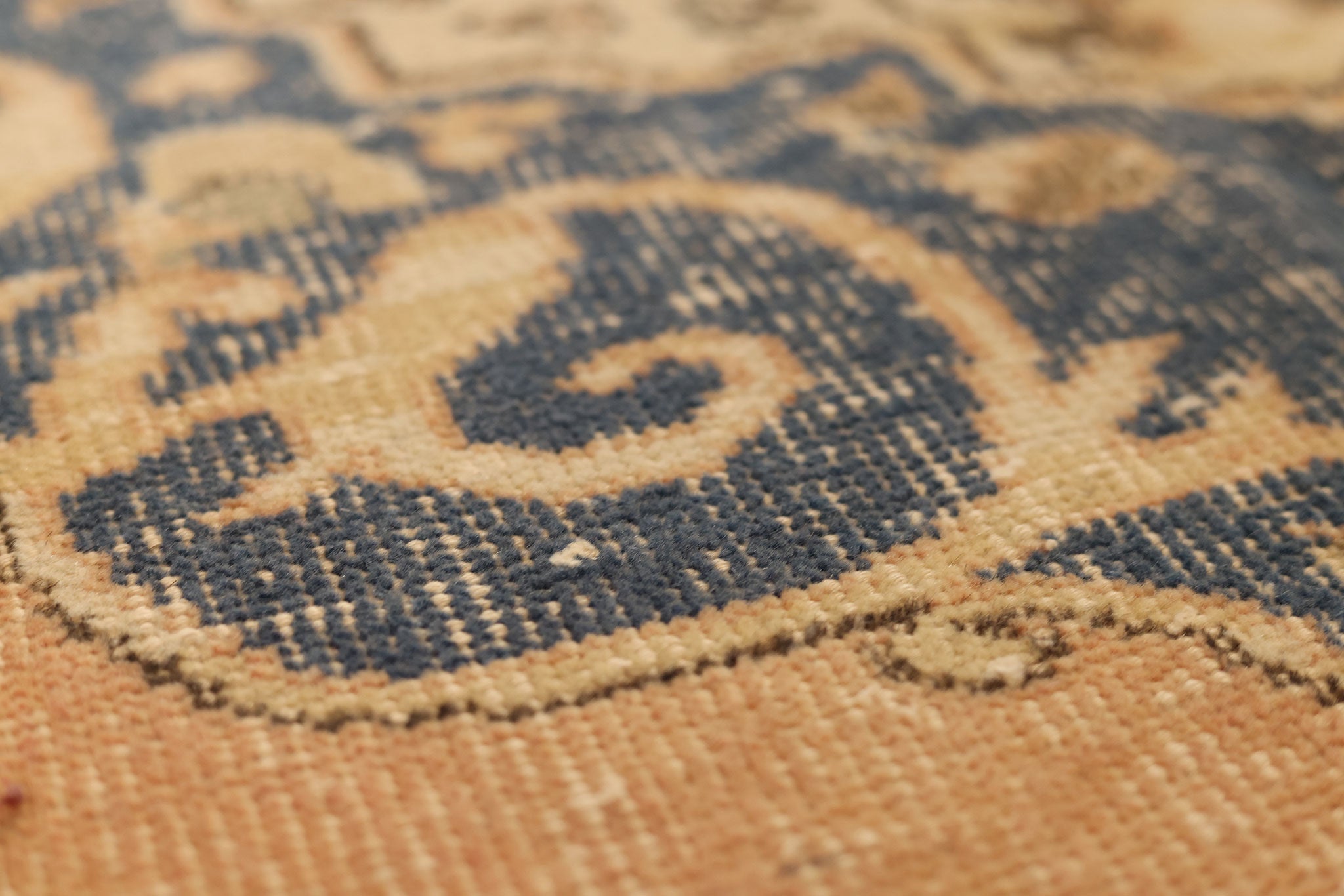 Vintage Isparta Turkish Area Rug 6x10 ft — Orange & Blue Floral