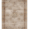 Vintage Isparta Turkish Area Rug 6x10 ft — Beige & Brown Floral (No. 40471)