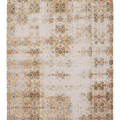 Vintage Isparta Turkish Area Rug 6x9 ft — Beige & Green Floral (No. 40472)