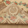 Vintage Isparta Turkish Area Rug 6x10 ft — Beige & Brown Floral (No. 40479)