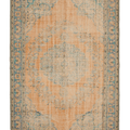Vintage Manisa Turkish Area Rug 5x9 ft — Orange & Blue Floral (No. 40482)