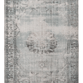Vintage Manisa Turkish Area Rug 6x9 ft — Gray & Blue Distressed (No. 40483)