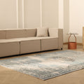 Vintage Manisa Turkish Area Rug 6x9 ft — Gray & Blue Distressed (No. 40483)
