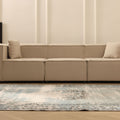 Vintage Manisa Turkish Area Rug 6x9 ft — Gray & Blue Distressed (No. 40483)
