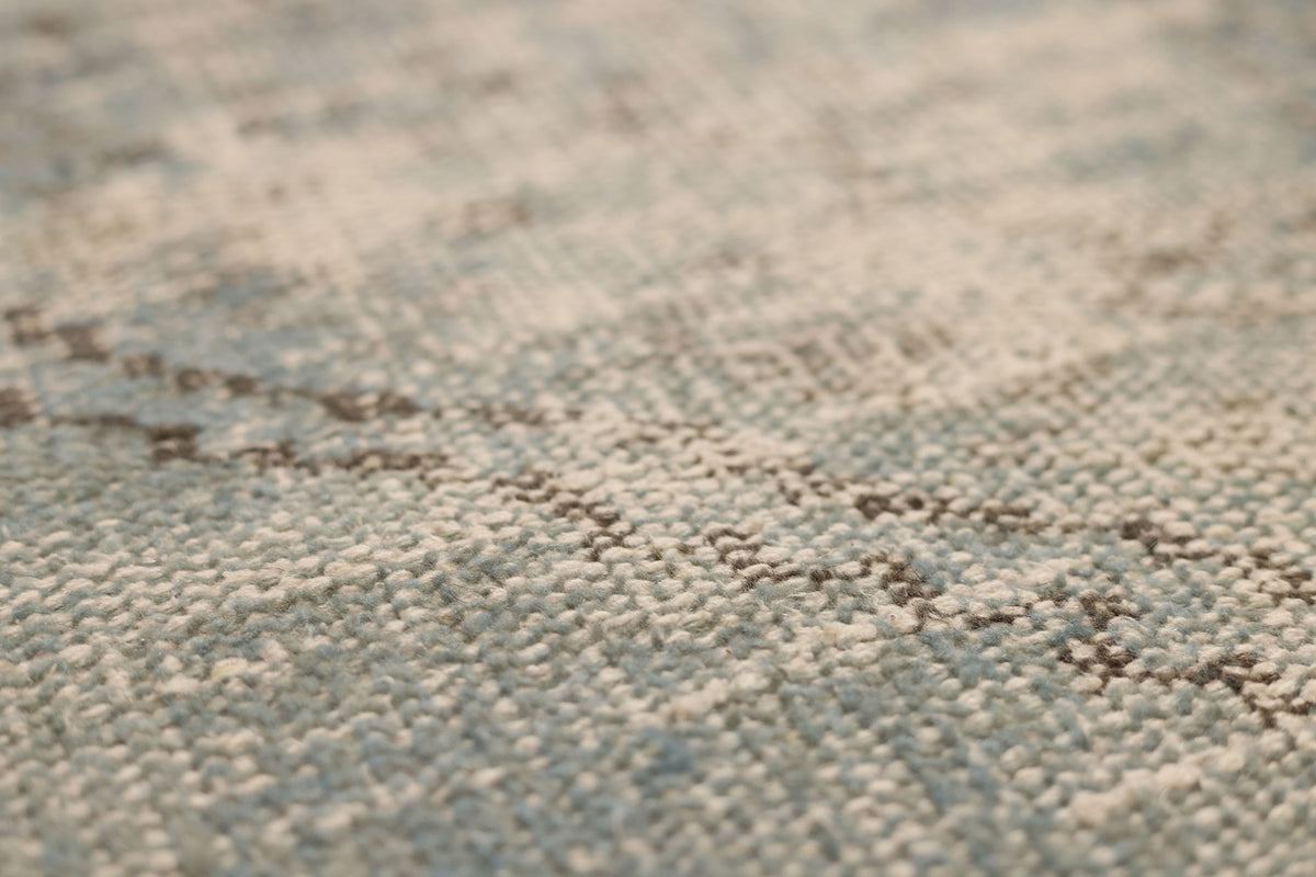 Vintage Manisa Turkish Area Rug 6x9 ft — Gray & Blue Distressed (No. 40483)